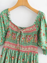 Meadow Serenade floral mini dress product view and detail