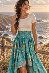 Ocean Nomad paisley maxi skirt editorial detail