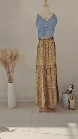 Boho Style Skirt – “Golden Dune” Mustard Maxi Skirt for Fall or Festival Looks