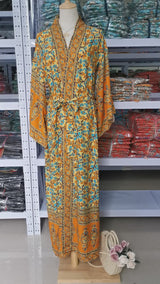 Boho Robe, Kimono Robe, Beach Cover up, Camila Calla in Orange