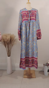 Boho Maxi Gown – “Wild Orchid” Loose Flowing Dress in Black
