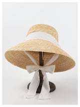 Boho Hat, Sun Straw Hat, Vintage Elodie with Black and White Ribbon