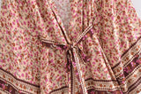 Rosewood Escape pink floral kimono robe product view and detail