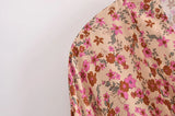 Rosewood Escape pink floral kimono robe product view and detail