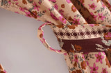 Rosewood Escape pink floral kimono robe product view and detail