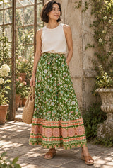 Sunflower Meadow floral maxi skirt editorial hero