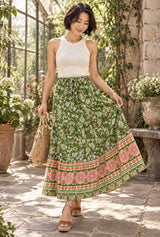 Sunflower Meadow floral maxi skirt editorial movement