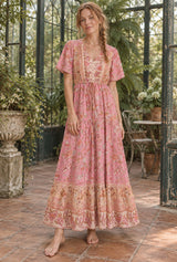 Wild Rose Boho AI editorial hero, Rosewater Bloom, pink colorway