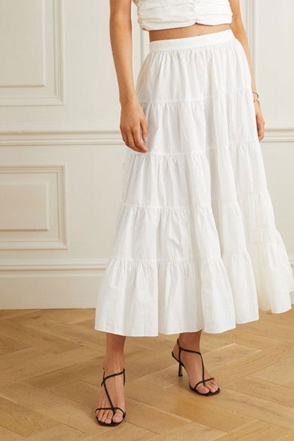 Boho maxi skirt white best sale