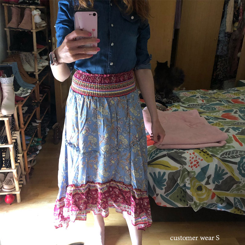 Boho Skirt, Maxi Skirt, Blue Aurelia - Wild Rose Boho