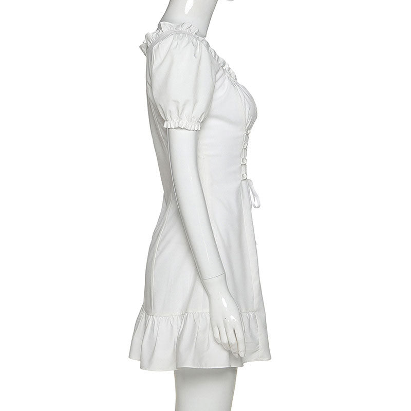 Mini Dress, Boho Dress, Amelia in White - Wild Rose Boho