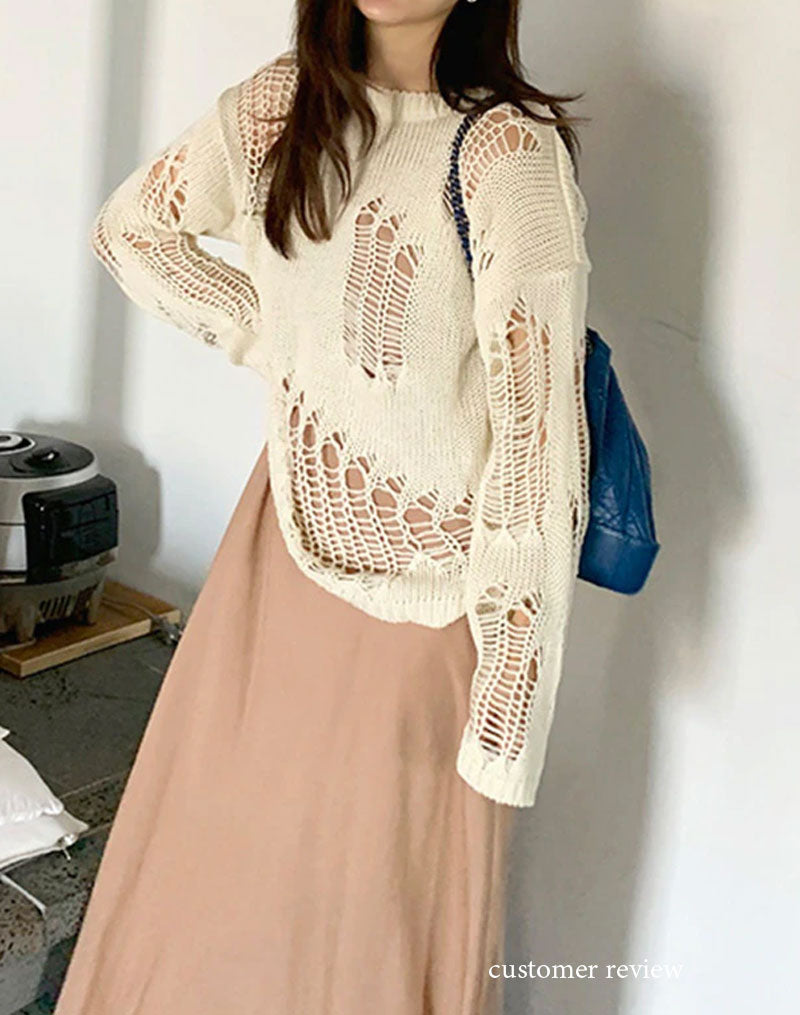 Boho Sweater, Knit Sweater, Sexy Her Me in White