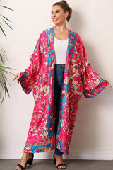Boho Robe, Kimono Robe, Silk robe, Beach Cover up, Leafy Luxe