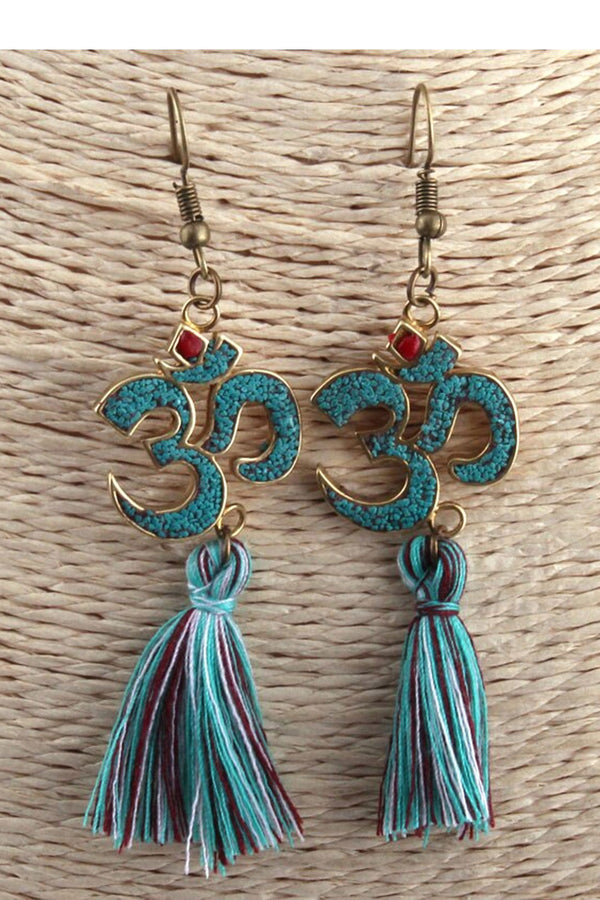 Boho Earrings, RH Dangle Earrings, Blue Ohm Yoga - Wild Rose Boho