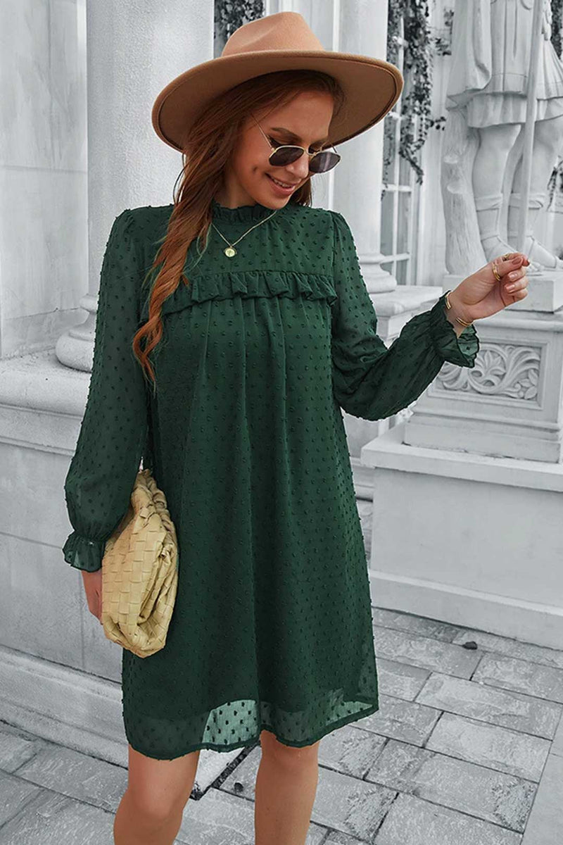 Boho Mini Dress Tunic Dress, Willow in Green
