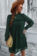 Boho Mini Dress Tunic Dress, Willow in Green