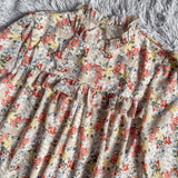 Boho Mini Dress Tunic Dress, Willow Floral in Apricot