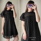 Boho Mini Dress Tunic Dress,Maeve Dot in Black