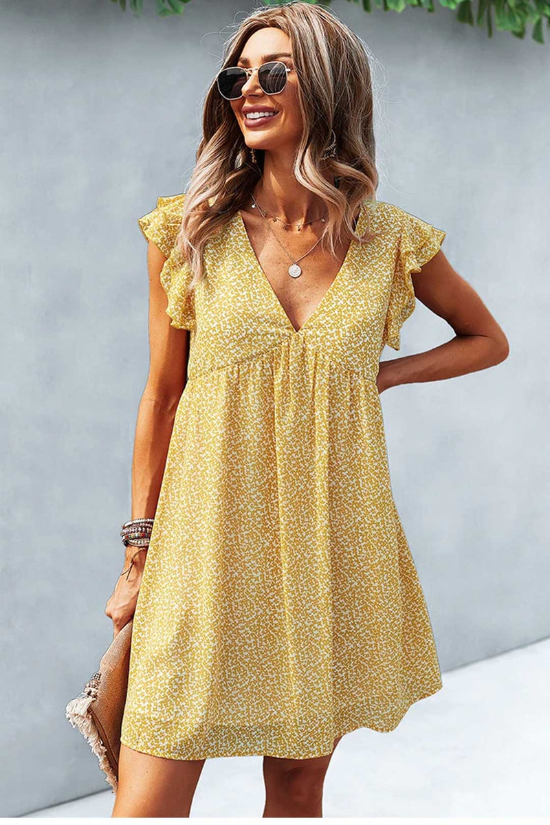 Boho Mini Dress Sundress, Ava in Yellow