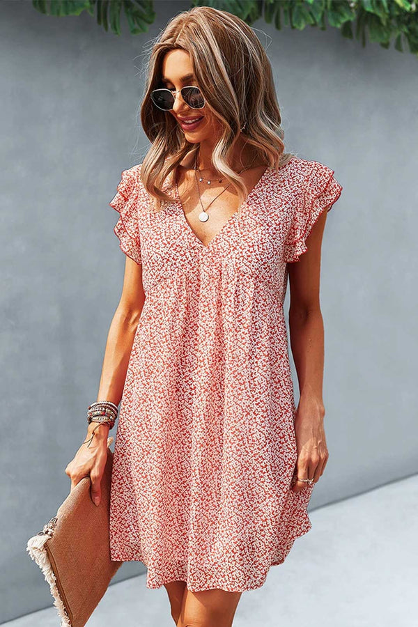 Boho Mini Dress Sundress, Ava in Pink