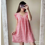 Boho Mini Dress Sundress, Ava in Pink