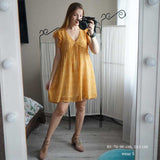 Boho Mini Dress Sundress, Ava in Yellow