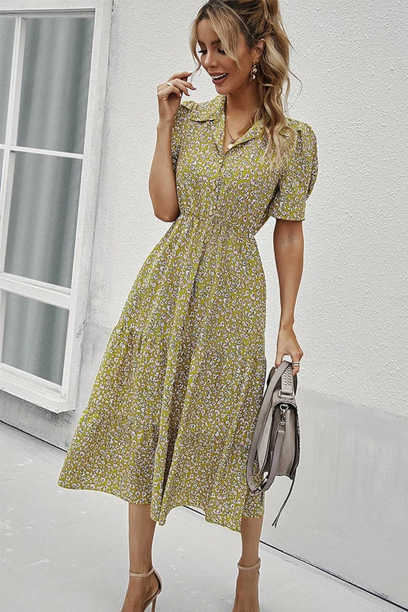 Boho Midi Dress, Sundress Romy in Yellow