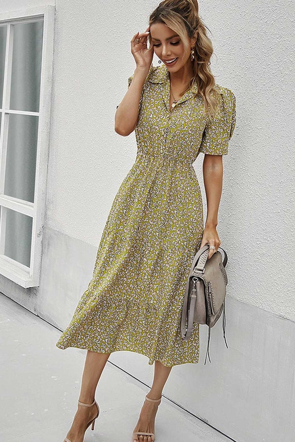 Boho Midi Dress, Sundress Romy in Yellow