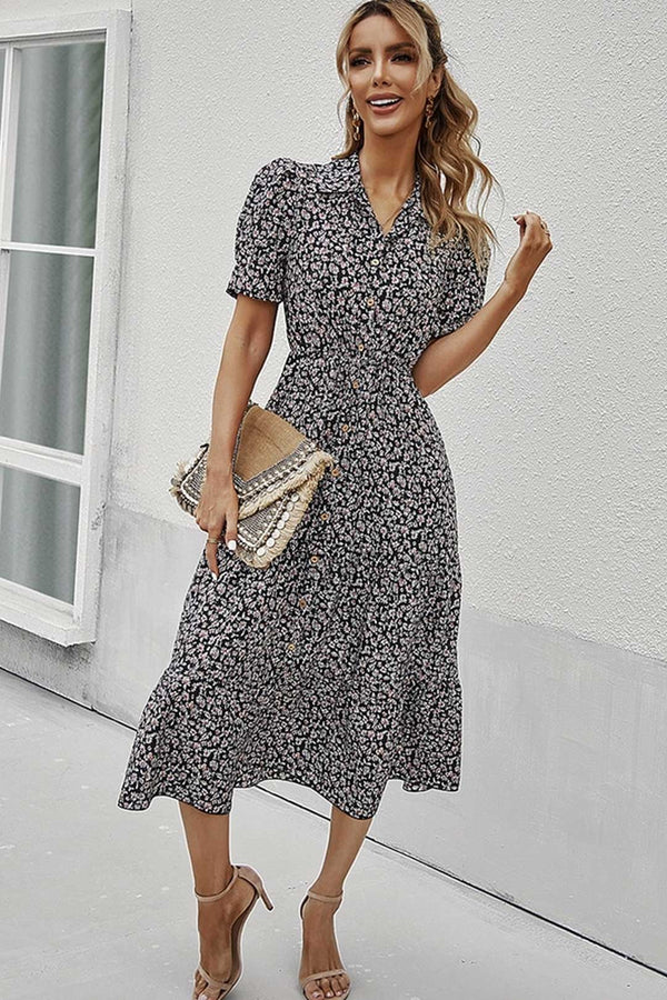 Boho Midi Dress, Sundress Romy in Black