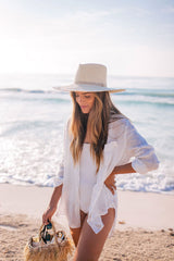 Mini Dress, Beach Dress, White Shirt Dress Elena - Wild Rose Boho