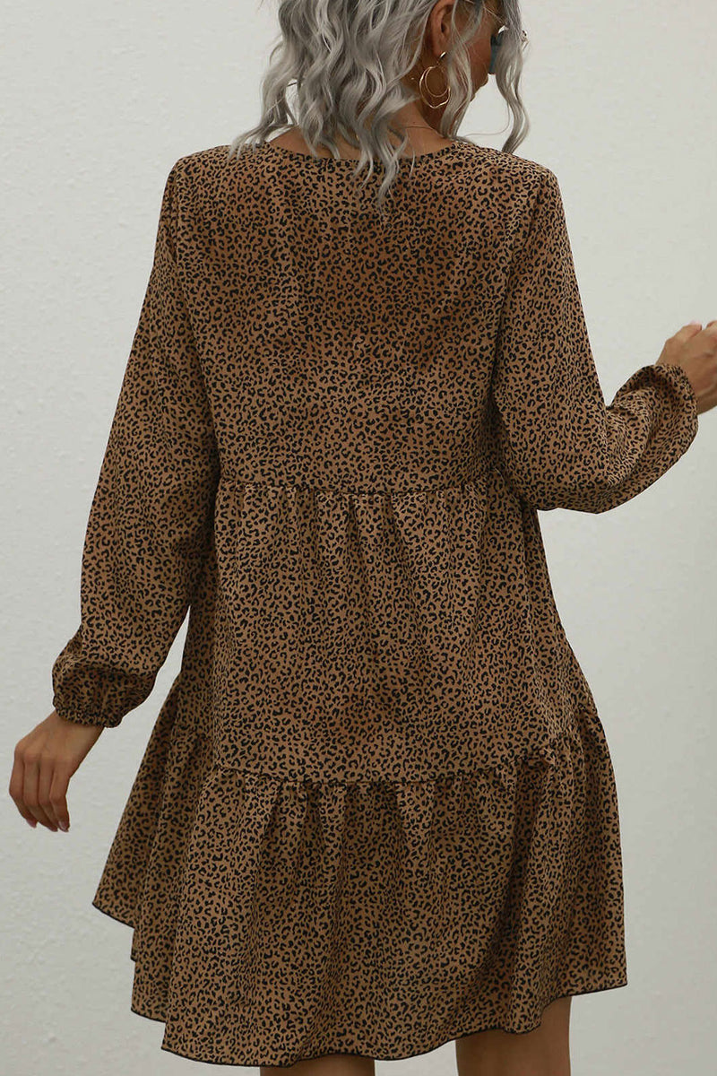Mini Dress, Boho Dress, Sundress, Brown Leopard - Wild Rose Boho