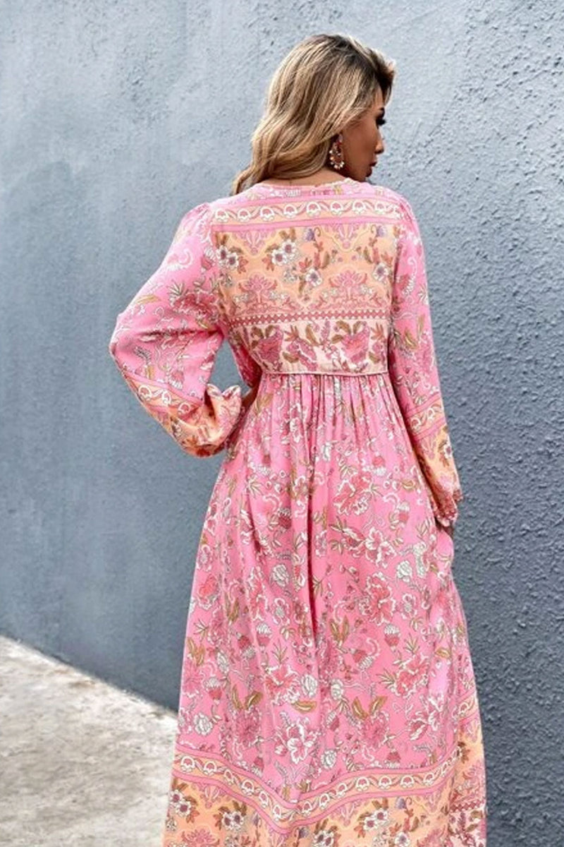 Gown Dress, Boho Maxi Dress, Loose Dress, Carina Rose in Pink, pink / S Gown Dress, Boho Maxi Dress, Loose Dress, Carina Rose in Pink, pink / S