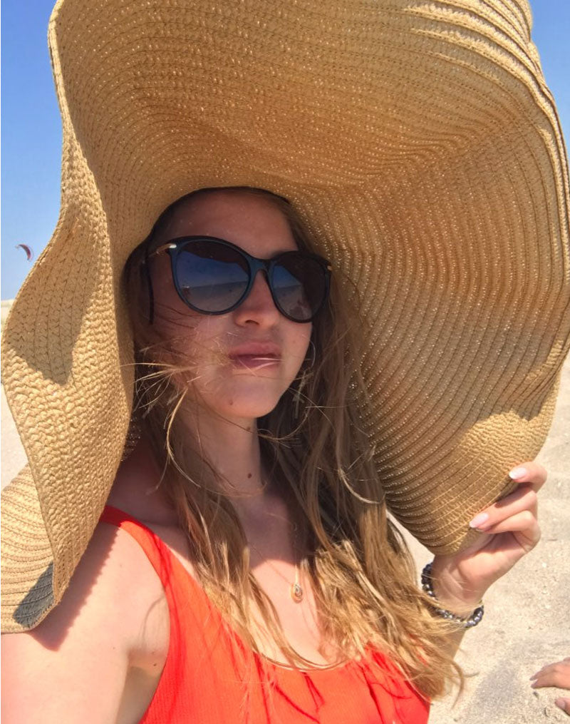 Boho Hat, Sun Hat, Beach Hat, Extra Large Wide Brim, Straw Hat, Black, White, Blue, Navy and more 19 colors (Soft, 25 cm)