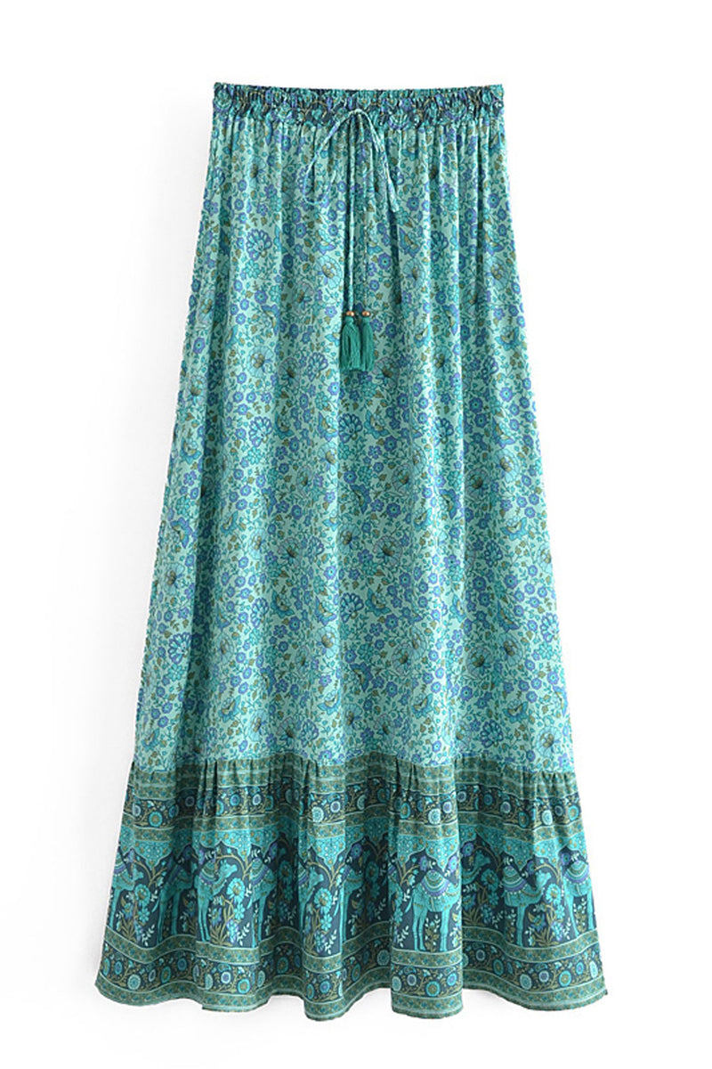 Boho Skirt, Hippie Skirts, Maxi Skirt, Jaydn in Blue and Orange