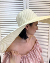 Boho Hat, Sun Hat, Beach Hat, Extra Large Wide Brim, Straw Hat, Beige, White, Black and more 20 colors,  (Soft, 26 cm)
