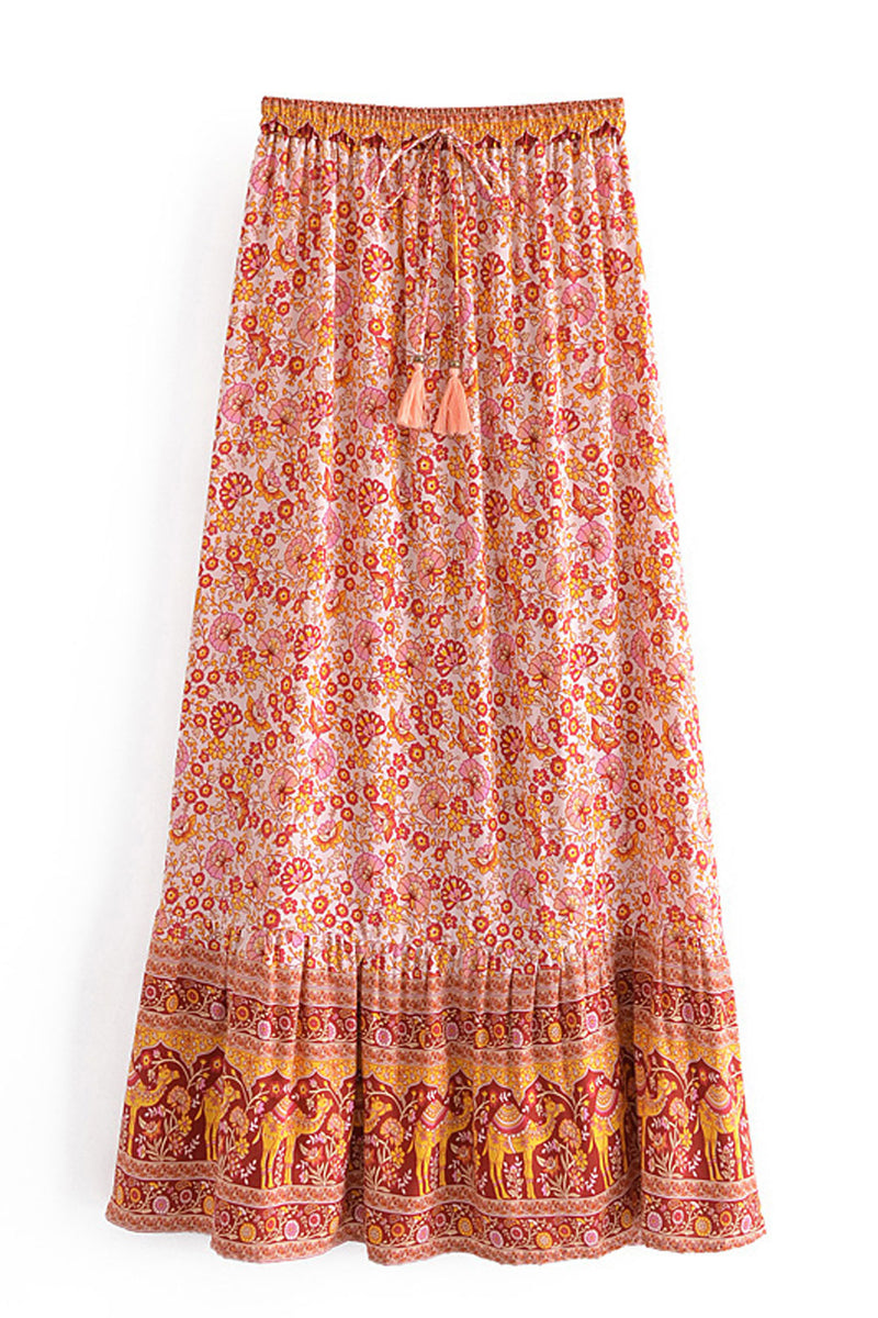 Boho Skirt, Hippie Skirts, Maxi Skirt, Jaydn in Blue and Orange