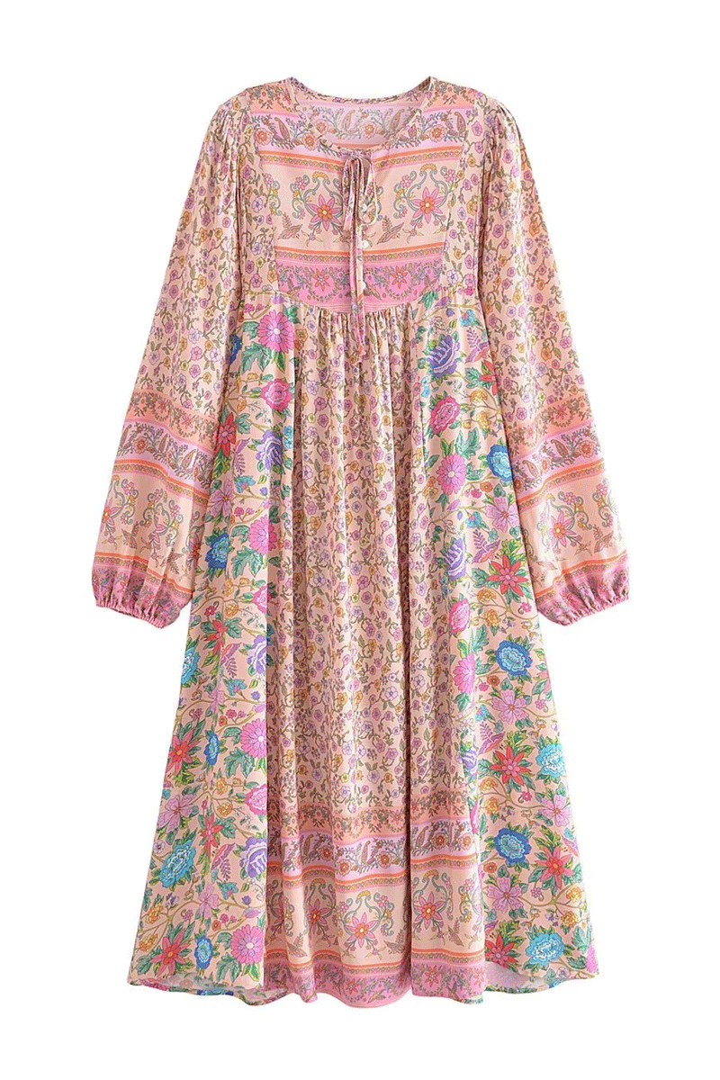 Gown Dress, Boho Maxi Dress, Loose Dress, Elliana Flower Wild Rose Boho Gown Dress, Boho Maxi Dress, Loose Dress, Elliana Flower Wild Rose Boho
