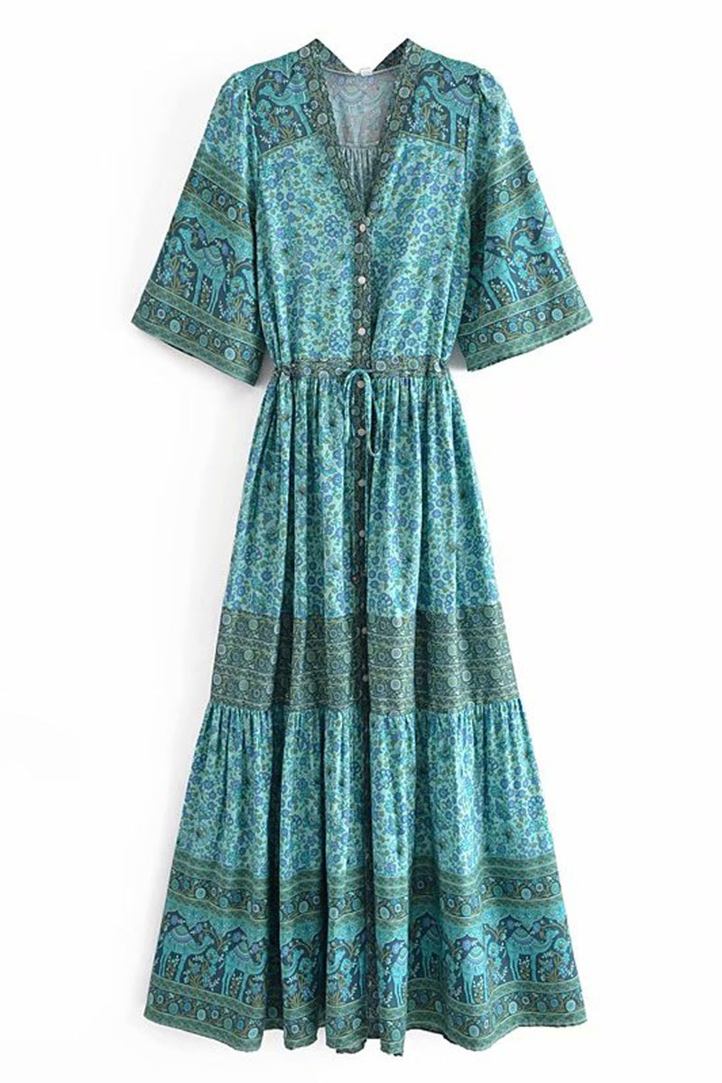 bohemian maxi dress uk NWT BOOHOO UK Tall Katie Plunge Side Split Striped Maxi Dress Hippie Boho SZ 12