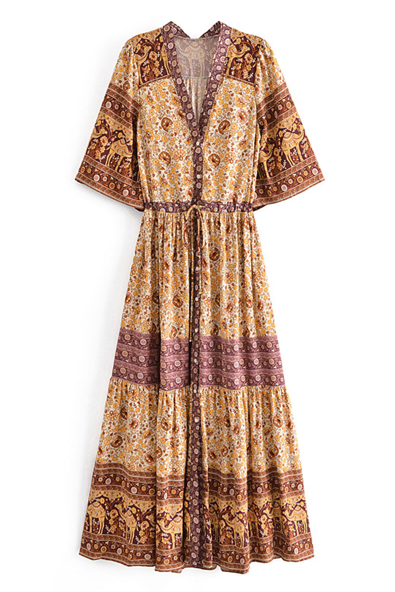Midi Dress, Boho Dress, Sundress, Adrienne Theodosia Wild Rose Boho Midi Dress, Boho Dress, Sundress, Adrienne Theodosia Wild Rose Boho