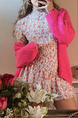 Mini Dress, Boho Dress, Orange Vine Flower - Wild Rose Boho