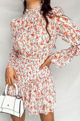 Mini Dress, Boho Dress, Orange Vine Flower - Wild Rose Boho