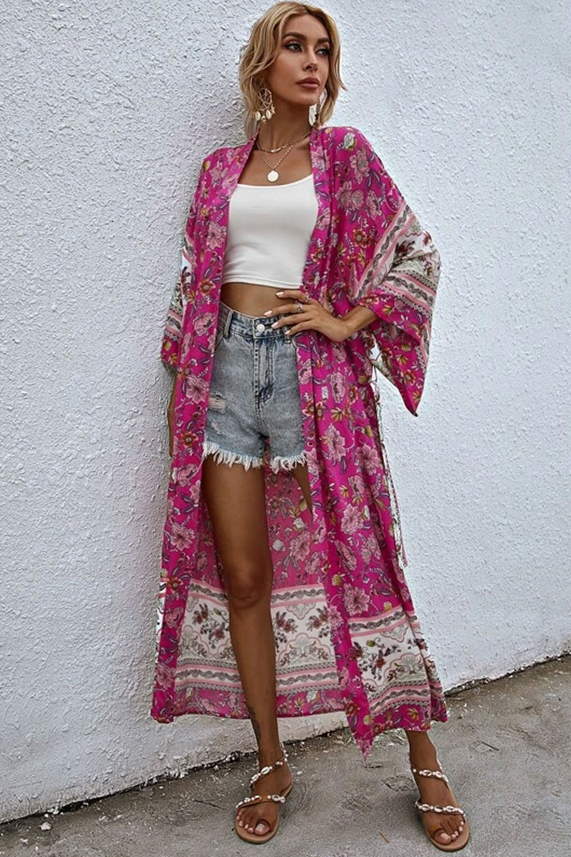 Boho Robe, Kimono Robe, Irma in Pink Berry - Wild Rose Boho