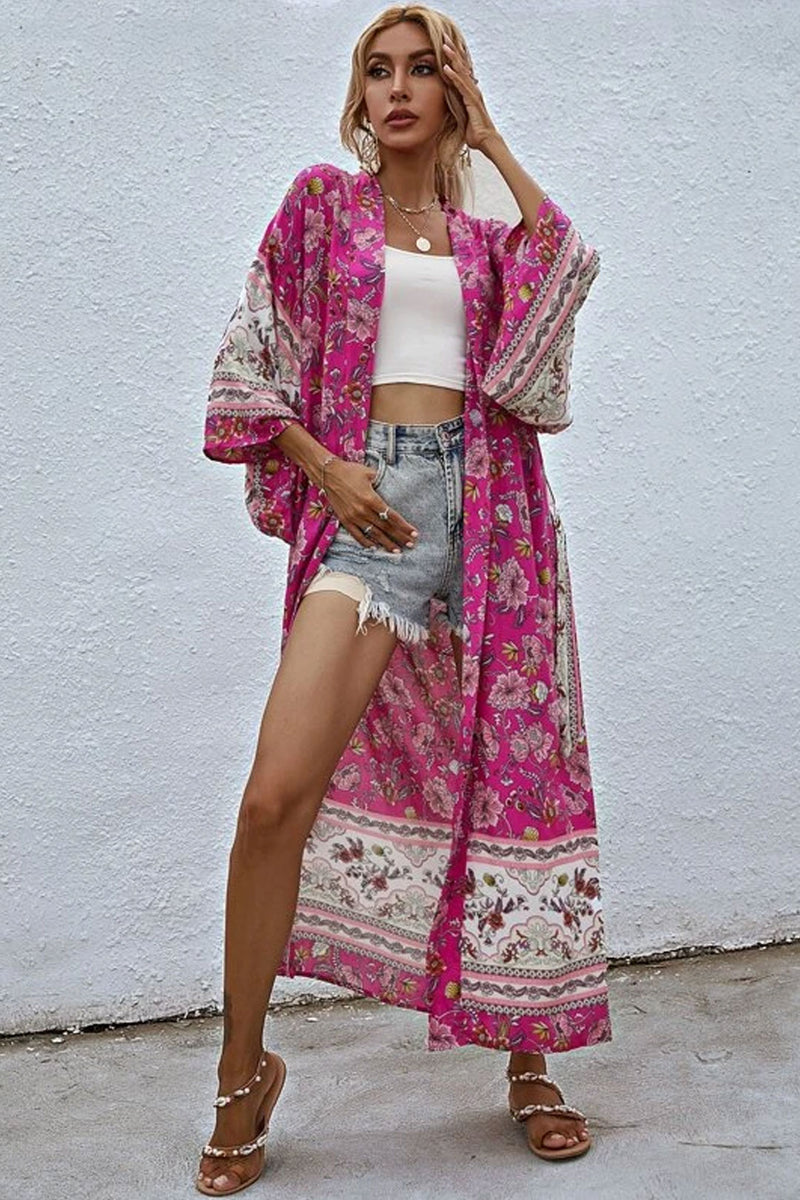 Boho Robe, Kimono Robe, Irma in Pink Berry - Wild Rose Boho