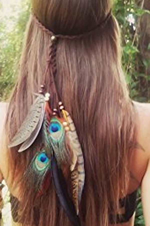 Boho Feather Headband, Free Spirit - Wild Rose Boho
