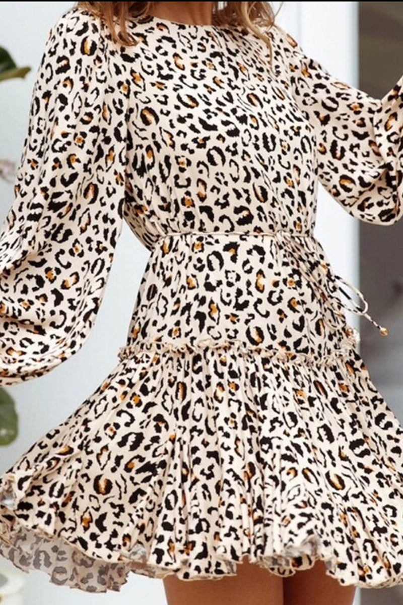 Mini Dress, Boho Dress, Vintage Dress, Black Leopard - Wild Rose Boho