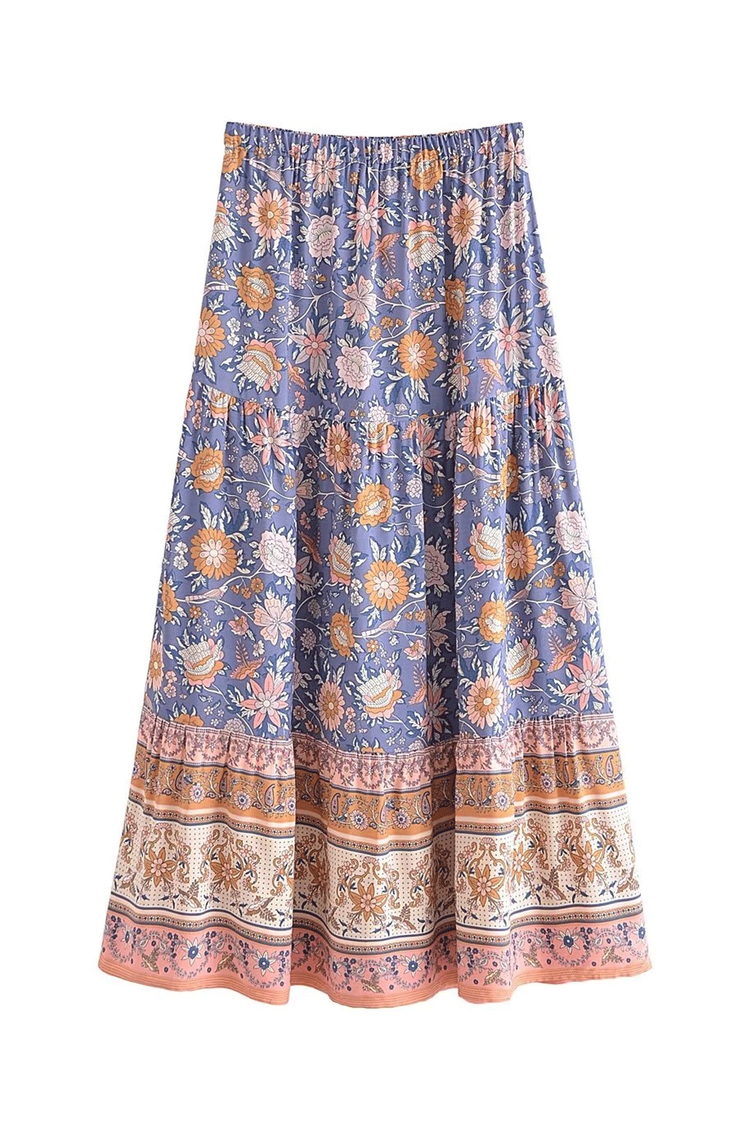 Boho Skirt, Hippie Skirts, Maxi Skirt, Scilla Elise in Pink and Blue ...