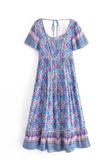Boho Midi Dress, Sundress, Lavender Silene