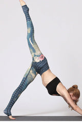 Boho Yoga Legging, Printed Tight, Bohemian Elephant in Gypsy Green - Wild Rose Boho