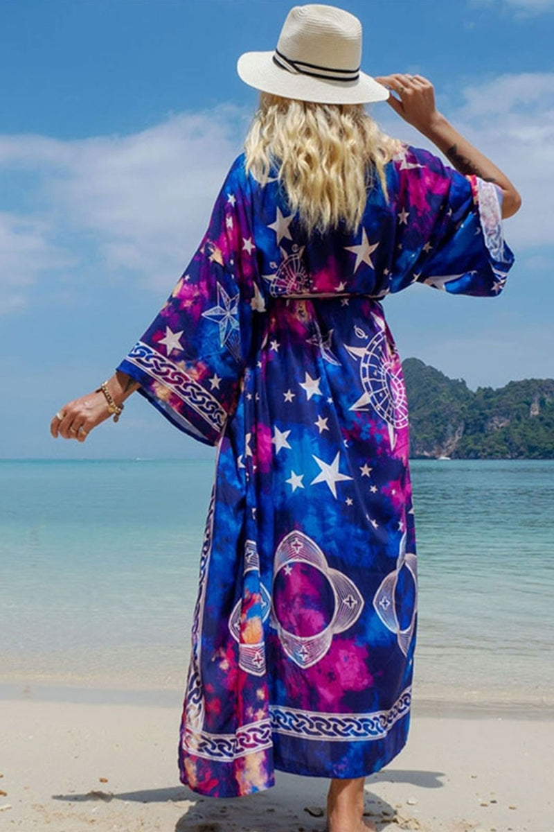 Boho Robe, Kimono Robe, Beach Cover up, Hallow Stardust