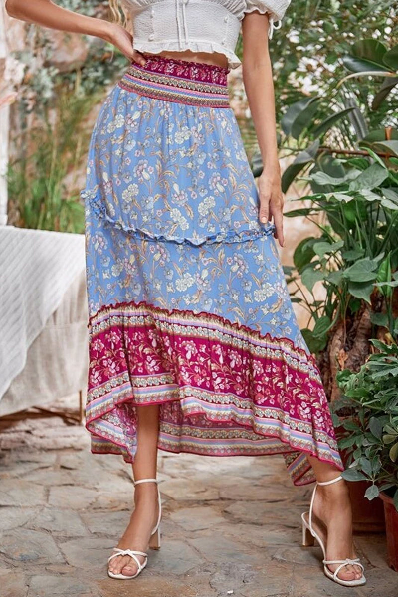 Boho Skirt, Maxi Skirt, Blue Aurelia - Wild Rose Boho